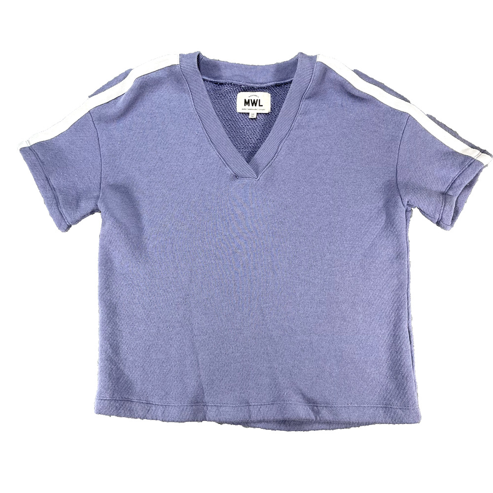 Madewell Shirt Top Women's XS MWL Airyterry Knit V-Neck Shirt Periwinkle Soft